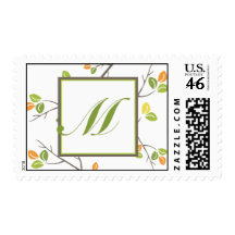 Monogram Leaves and Branches Postage Stamp