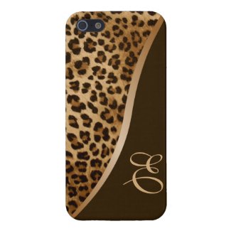 Monogram Leopard Pattern iPhone 5 Glossy Case Case For iPhone 5