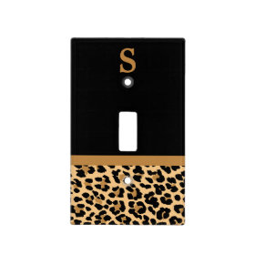Monogram Leopard Print Light Switch Plate Cover