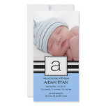 Monogram Letter A Baby PHOTO Birth Announcement photo cards