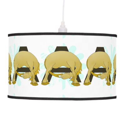 Monogram  Letter A Pony Pendant Lamp