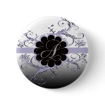 Monogram Letter A Violet Pinback Buttons