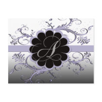 Monogram Letter A Violet Postcard