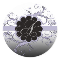 Monogram Letter A Violet Sticker