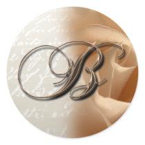 Monogram Letter B 2008 Wedding Envelope Sticker