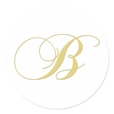 Monogram Letter B Golden Single Sticker