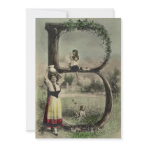 Monogram Letter B Personalized Invitation