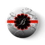 Monogram Letter B Red Button