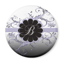 Monogram Letter B Violet Fridge Magnet