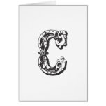 Monogram Letter C in Black Greeting Card