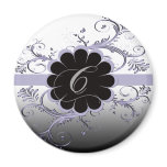 Monogram Letter C Violet Magnet