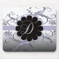 Monogram Letter D Violet Mousepads