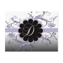 Monogram Letter D Violet Post Card