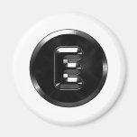 Monogram letter E Alphabet steel style Refrigerator Magnet
