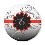 Monogram Letter E Red Refrigerator Magnet
