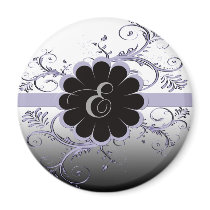 Monogram Letter E Violet Refrigerator Magnet