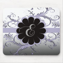 Monogram Letter E Violet Mousepads