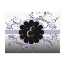 Monogram Letter E Violet Postcards