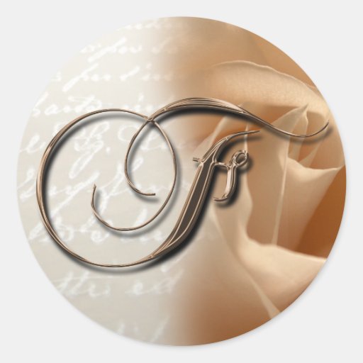 Monogram Letter F 2008 Wedding Envelope Sticker