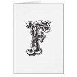 Monogram Letter F in Black Greeting Card