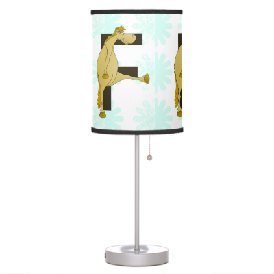 Monogram Letter F Pony Table Lamp