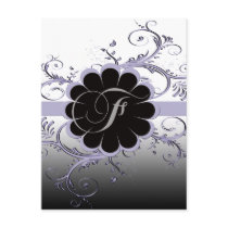 Monogram Letter F Violet Postcard
