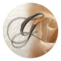 Monogram Letter G 2008 Wedding Envelope Sticker