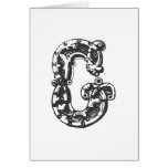 Monogram Letter G in Black Greeting Cards