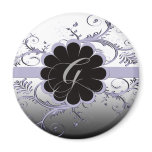 Monogram Letter G Violet Fridge Magnets