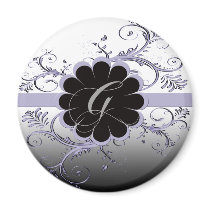 Monogram Letter G Violet Magnet