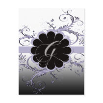Monogram Letter G Violet Post Cards