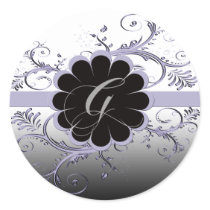 Monogram Letter G Violet Sticker