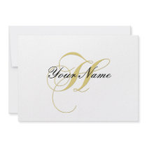 Monogram Letter H Golden Single Customizable Custom Invite
