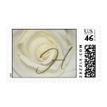 Monogram - Letter H - Soft Cream Rose Postage Stamps
