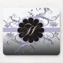 Monogram Letter H Violet Mouse Pad
