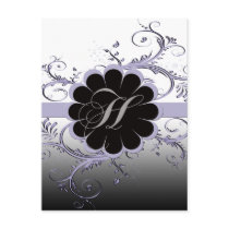 Monogram Letter H Violet Postcard