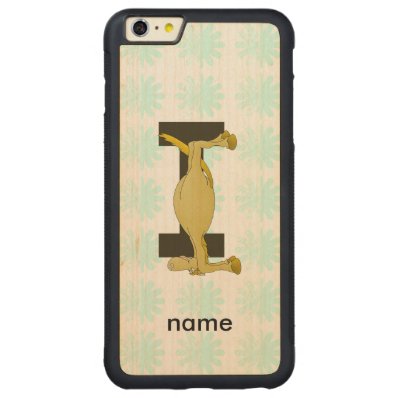 Monogram Letter I Pony Personalised Carved® Maple iPhone 6 Plus Bumper