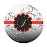 Monogram Letter I Red Fridge Magnets