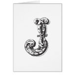 Monogram Letter J in Black Card