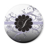 Monogram Letter J Violet Fridge Magnets