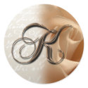 Monogram Letter K 2008 Wedding Envelope Sticker