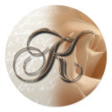Monogram Letter K 2008 Wedding Envelope Sticker by TDSwhite Monogram Letter K 2008 Wedding Envelope Sticker