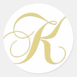 Monogram Letter K Golden Single Stickers