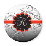Monogram Letter K Red Magnets
