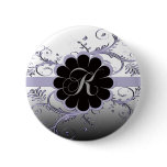 Monogram Letter K Violet Button