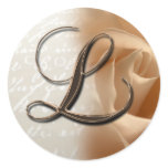 Monogram Letter L 2008 Wedding Envelope Sticker