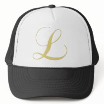 Monogram Letter L Golden Single Hat