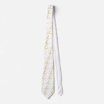 Monogram Letter L Golden Single Neckties