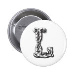 Monogram Letter L in Black Button