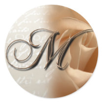 Monogram Letter M 2008 Wedding Envelope Sticker by TDSwhite Monogram Letter M 2008 Wedding Envelope Sticker